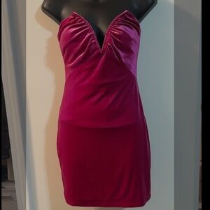 💙SO pink bodycon lined strapless mini dress size XS